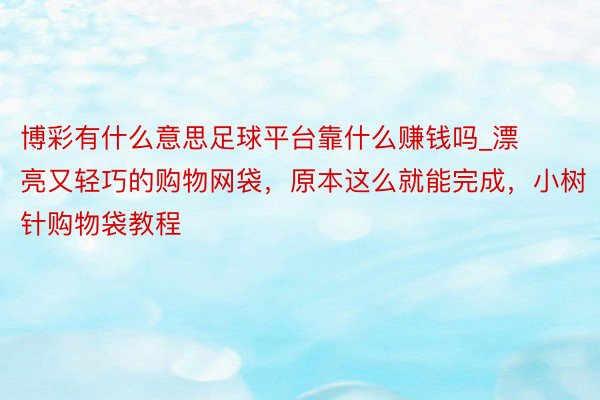 博彩有什么意思足球平台靠什么赚钱吗_漂亮又轻巧的购物网袋，原本这么就能完成，小树针购物袋教程